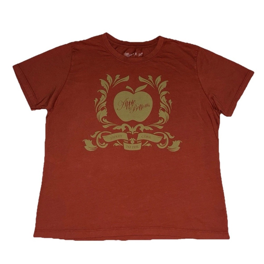 Women's Red Graphic Button Down Shirt